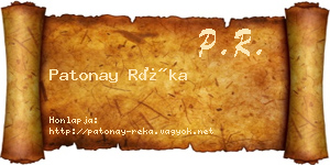 Patonay Réka névjegykártya